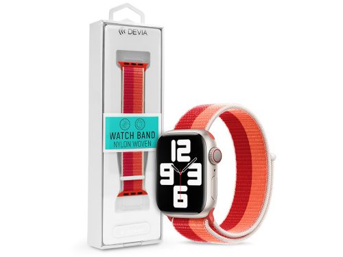 Devia Nylon Woven Braided Apple Watch szövet sport szíj - 38/40/41mm - narancs/bordó