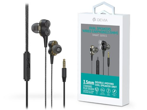 Devia Smart Series Dual Speaker sztereó fülhallgató 3,5mm jack - fekete