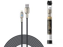   Devia USB - Lightning adat- és töltőkábel 1 m-es vezetékkel - Devia Tube Mars   Series Cable With Lightning - 5V/2,1A - black