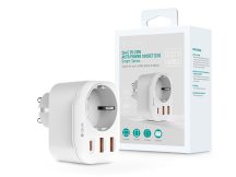   Devia hálózati csatlakozóaljzat 2xUSB + Type-C PD kimenettel - Devia Smart      Series 2A+C PD 20W Auto Power Socket - fehér