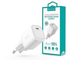 Devia hálózati töltő adapter Type-C bemenettel - 20W - Devia Extreme Speed      Series Mini PD Fast Charger - fehér