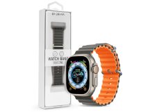   Apple Watch szilikon sport szíj - Deluxe Series Sport6 Silicone Two-tone Watch  Band - 38/40/41 mm - szürke/sárga