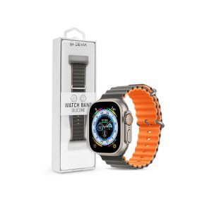   Devia Deluxe Series Sport6 Apple Watch szilikon sport szíj - 38/40/41mm - szürke/sárga