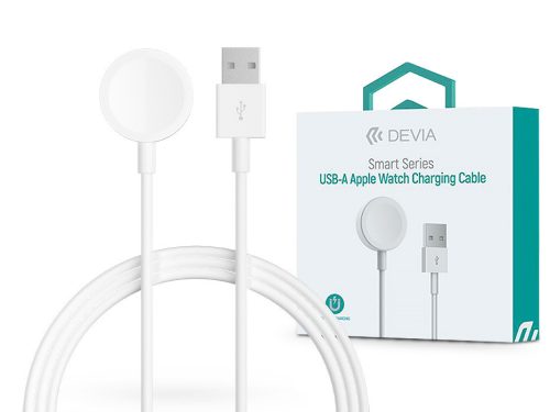 Devia Smart Series mágneses USB-A töltőkábel Apple Watch-hoz - fehér