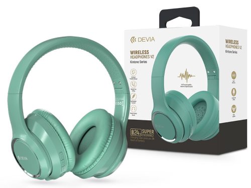 Devia Kintone Series V2 Bluetooth sztereó fejhallgató beépített mikrofonnal - zöld