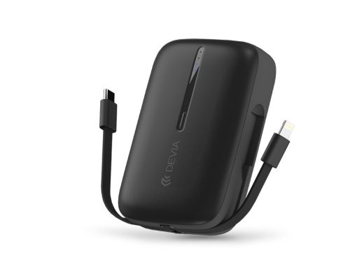 Devia Kintone Series - USB + Type-C - powerbank + Type-C/Lightning kábel - 10.000 mAh - fekete