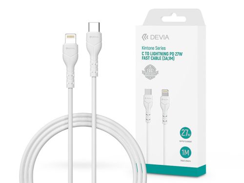 Devia Kintone Series 27W PD Type-C/Lightning adat- és töltőkábel 1m - fehér