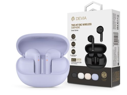 Devia TWS-M7 ENC Bluetooth sztereó headset - lila