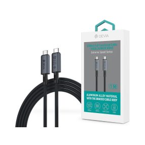   Devia Extreme Speed Series USB4.0 40 Gbps 240W PD Type-C/Type-C adat- és töltőkábel 1m - fekete