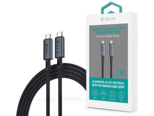 Devia Extreme Speed Series USB4.0 40 Gbps 240W PD Type-C/Type-C adat- és töltőkábel 1m - fekete