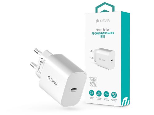 Devia Smart Series 30W GaN PD hálózati gyorstöltő adapter Type-C - fehér