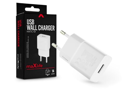 Maxlife MXTC-01 5W USB hálózati töltő adapter - fehér