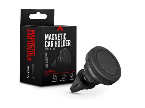 Maxlife MXCH-12 mágneses autós tartó szellőzőrácsba - fekete