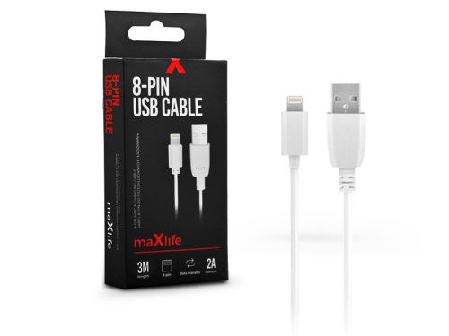 Maxlife 8-PIN 10W USB/Lightning adat- és töltőkábel 3m - fehér