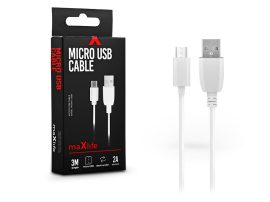 Maxlife USB - micro USB adat- és töltőkábel 3 m-es vezetékkel - Maxlife Micro   USB Cable - 5V/2A - fehér