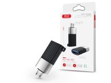   XO USB - micro USB adapter - XO NB149G USB OTG to micro USB Adapter - 2.4A - fekete/ezüst