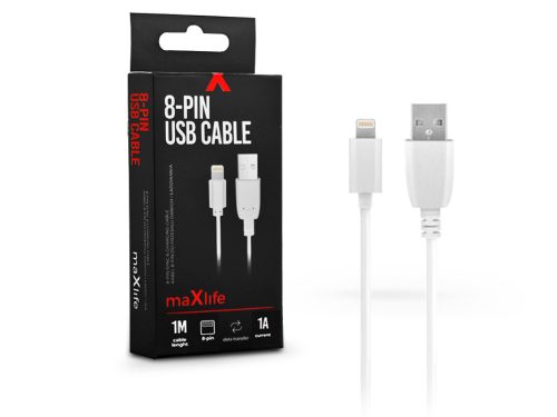 Maxlife 8-PIN 5W USB/Lightning adat- és töltőkábel 1m - fehér
