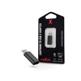 Maxlife Lightning/USB Type-C adapter - 2A - fekete