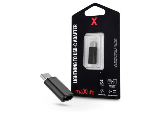 Maxlife Lightning/USB Type-C adapter - 2A - fekete