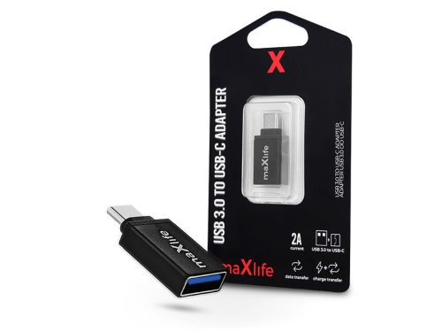 Maxlife USB/USB Type-C OTG adapter - 2A - fekete