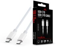   Maxlife Type-C - Type-C adat- és töltőkábel 2 m-es vezetékkel - Maxlife MXUC-05 USB-C to USB-C PD3.0 Cable - 20W - fehér