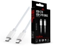   Maxlife Type-C - Type-C adat- és töltőkábel 1 m-es vezetékkel - Maxlife MXUC-05 USB-C to USB-C PD3.0 Cable - 20W - fehér