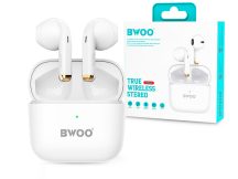   BWOO TWS Bluetooth sztereó headset v5.1 + töltőtok - BWOO BW66 True Wireless Earphones with Charging Case - fehér