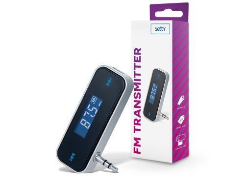 Setty TFM-01 Bluetooth FM-transmitter/autós kihangosító AUX csatlakozóval - fekete/ezüst