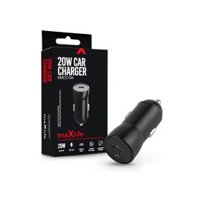   Maxlife MXCC-04 20W PD+QC autós gyorstöltő adapter Type-C - fekete