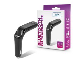 Setty Bluetooth FM-transmitter/szivargyújtó töltő - USB + microSD kártyaolvasó -Setty TFM-02 Bluetooth FM Transmitter - fekete