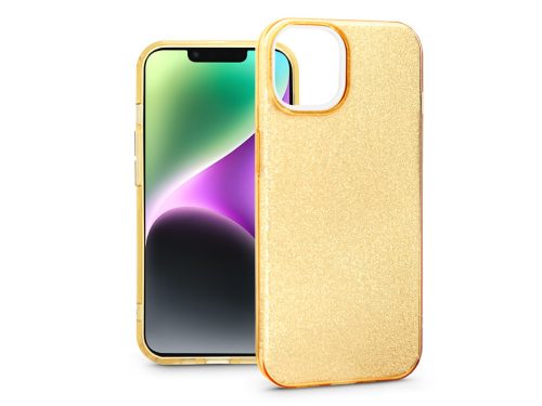 Haffner Glitter szilikon tok - Apple iPhone 14 - arany