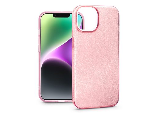 Haffner Glitter szilikon tok - Apple iPhone 14 - pink