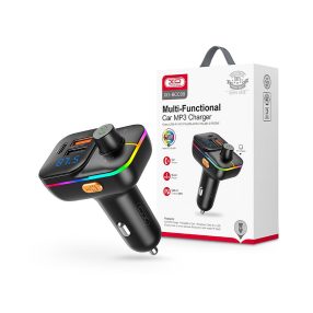   XO BCC09 Bluetooth FM-transmitter/gyorstöltő 25W PD 2xUSB/MP3/Pendrive lejátszás/RGB Light - fekete