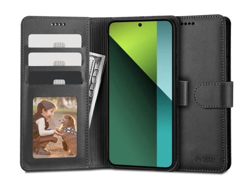 Tech-Protect Wallet Flip oldalra nyíló tok - Xiaomi Redmi Note 13 Pro 5G/Poco X6 5G - fekete