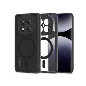   Tech-Protect Magmat Magsafe szilikon tok - Xiaomi Redmi Note 14 Pro+ 5G - fekete/átlátszó