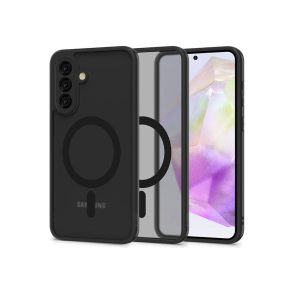   Tech-Protect Magmat Magsafe szilikon tok - Samsung SM-A366 Galaxy A36 5G - fekete/átlátszó