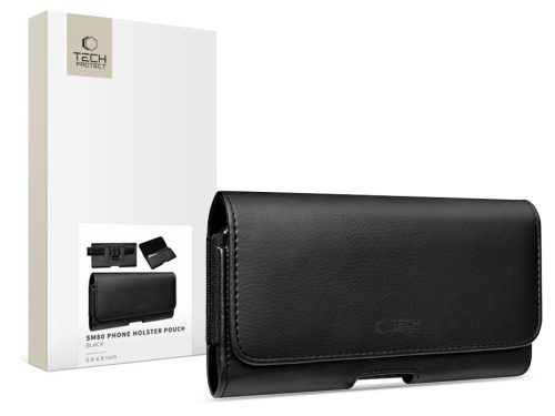 Tec-Protect SM80 Pro Univerzális vízszintes, csatos-fűzős övtáska mobiltelefonhoz 5,8-6,8 - fekete"