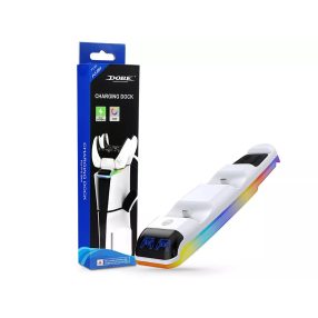 DOBE TP5-3597 PS5 fehér RGB dupla töltőállomás