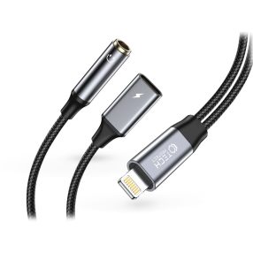   Tech-Protect UltraBoost Lightning/3,5mm jack+Lightning adapter - fekete/szürke