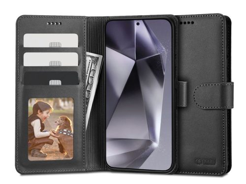Tech-Protect Wallet Flip oldalra nyíló tok - Samsung SM-S921 Galaxy S24 - fekete