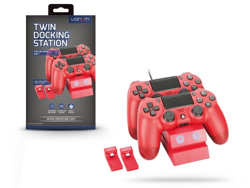 Venom VS2739 PS4 piros Magma Red" dupla töltőállomás"